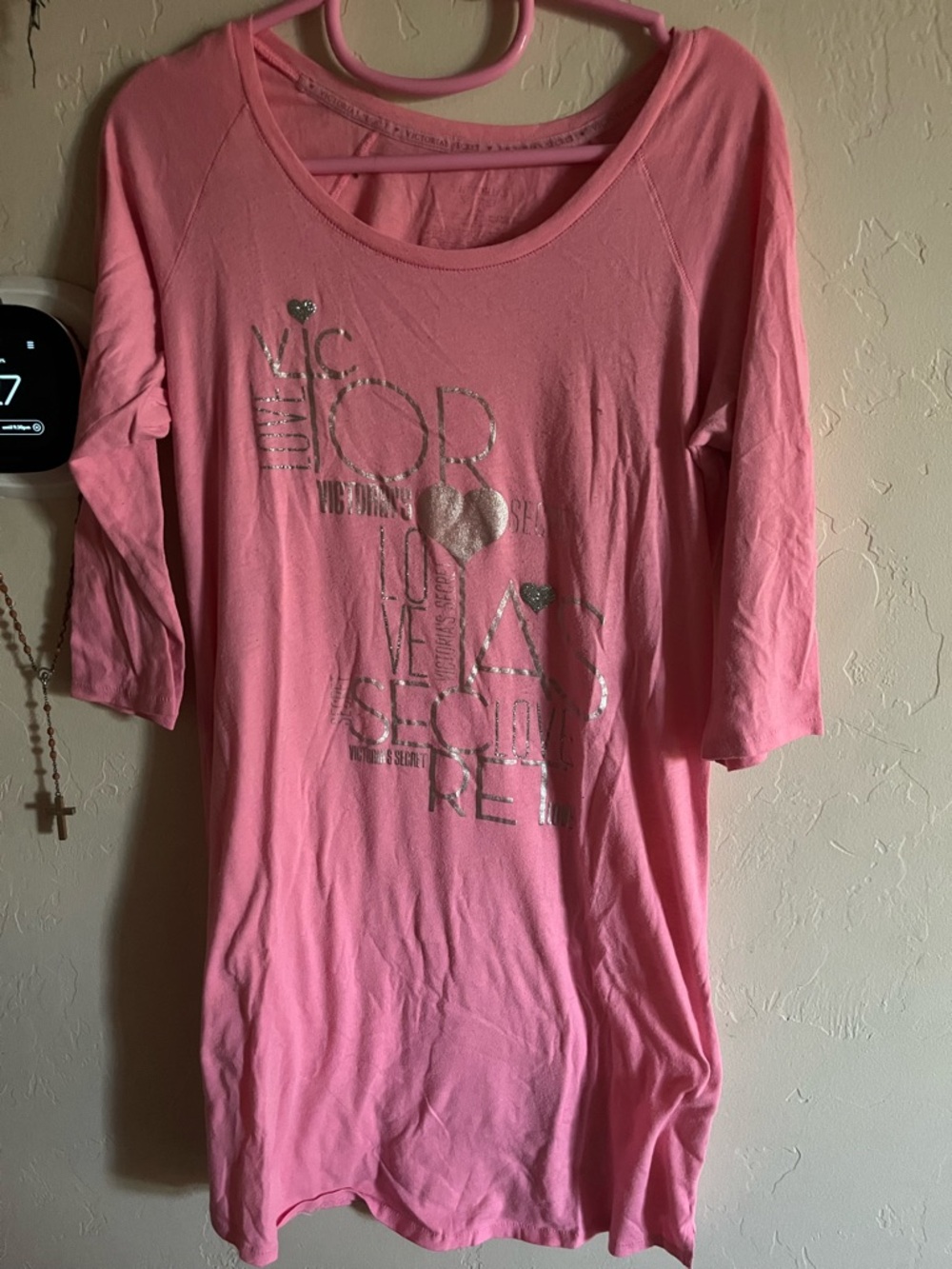 Victoria's Secret Pink VINTAGE Graphic sleep dress with Silver Foil Accent
